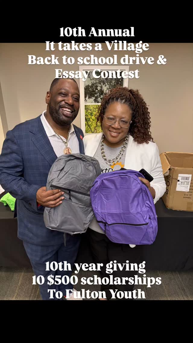We gave away 10 $500 scholarships, for the 10th year in a row, to deserving Fulton County college students who participated in our annual essay contest. We also gave away backpacks and school supplies to over 750 students through our 3 giveaways--City of South Fulton and in Fairburn. Thanks to our sponsors @fastenalcompany, @thefdha, @amazon, @cricketwireless and Health Plus Trans. And our partners @councilwomanwilliamscosf6 @carmva1 @hzw1 @fulcolibrary Special shoutout to our volunteers, students, parents, grandparents, the library staff and my staff. #fultonforward #onefulton #fultonchair2026 Media Credit: Marvin Arrington Jr