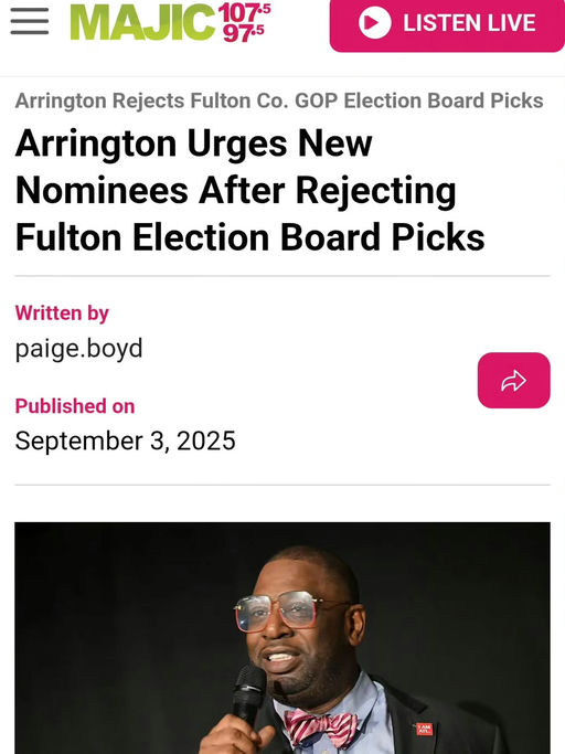 Marvin Arrington Jr. has highlighted the critical legal requirement for Fulton County actions, emphasizing the need for four affirmative votes from the Board of Commissioners. Citing U.S. Supreme Court precedents and local laws, he clarifies that without these votes, the county cannot proceed with nominations or appointments. Stay informed and engaged with the latest updates. Media Credit: Marvin Arrington Jr