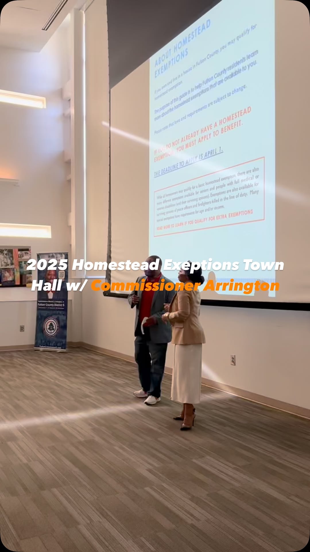The 2025 Spring District Dialogues delivered crucial insights directly to the community, empowering homeowners with knowledge on how to effectively reduce their property taxes through Homestead Exemptions. Commissioner Marvin S. Arrington Jr., along with Fulton County leadership, provided expert guidance and answered pressing questions, ensuring attendees left equipped with valuable strategies for tax savings. This interactive session not only highlighted important financial strategies but also underscored the significance of community engagement and proactive planning. Don't miss the opportunity to apply for your Homestead Exemption before the April 1st deadline. Ensure your application is in on time and benefit from the available tax savings. #FultonCounty #FultonInfo #HomesteadExemption #TaxSavings #CommunityEngagement #FinancialEmpowerment Media Credit: Fulton County Government
