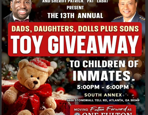 Join us for the 13th Annual Dads, Daughters, Dolls Plus Sons Toy Giveaway on December 15, 2025, from 5:00 PM to 6:00 PM at South Annex, 5600 Stonewall Tell Rd, Atlanta, GA 30349! This heartfelt event, hosted by Marvin Arrington Jr., District 5 Commissioner of Fulton County, aims to provide joy and support to children of inmates. Together, we can brighten the holidays for families in need. Don't miss out on this opportunity to showcase the spirit of giving in our community! Media Credit: Marvin Arrington Jr