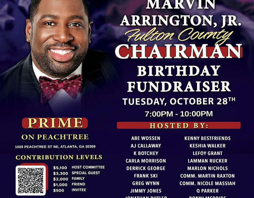 Join a special evening in celebration of community and leadership at Marvin Arrington Jr.'s Birthday Fundraiser. This event supports the vision of a stronger Fulton County, promoting unity and progress. Don't miss this opportunity to connect and contribute to a promising future! Media Credit: Marvin Arrington Jr