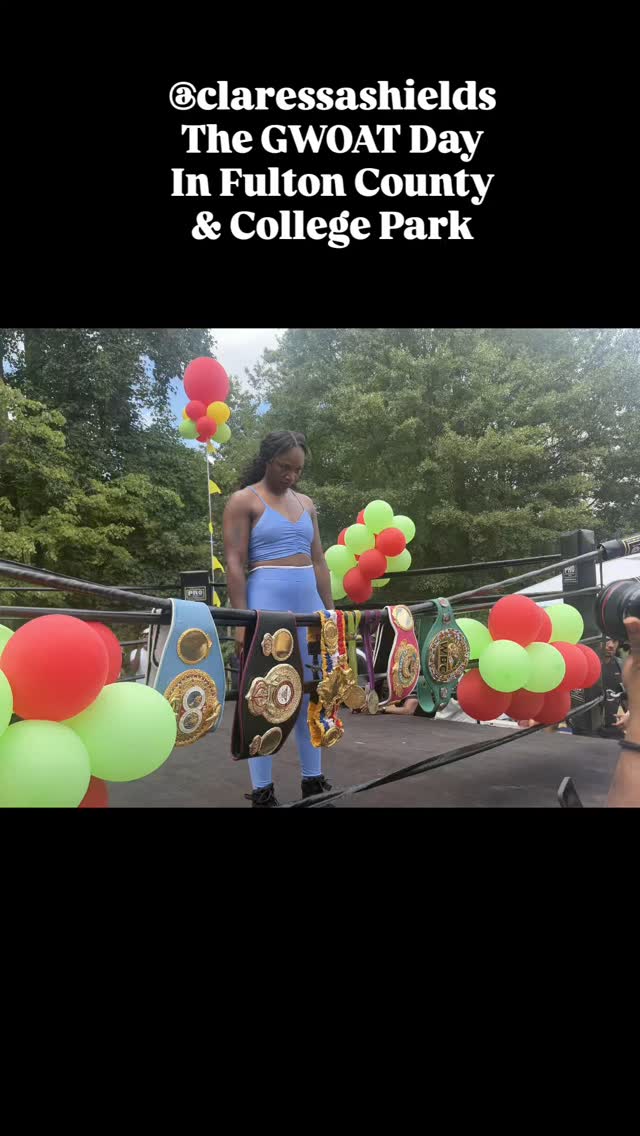 An unforgettable afternoon unfolded at the Claressa Shields Open Media Workout, celebrating the greatness of the GWOAT. Today is officially Claressa Shields Day in Fulton County and College Park! With her Youth Summer Camp, Claressa empowers the next generation, proving that hard work and confidence pave the way to success. Media Credit: Marvin Arrington Jr