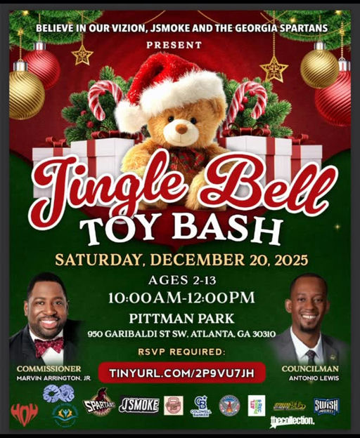 Join the Georgia Spartans for a heartwarming day of holiday cheer this Saturday, December 20! Experience double the impact with two incredible events focused on spreading joy, generosity, and love this festive season. At the Tingle Bell Toy Bash, families with children aged 2-12 can enjoy free toys and family fun from 10:00 AM to 12:00 PM at Pittman Park in Atlanta. Later, don't miss the 4th Annual Hope for the Holidays Gift Giveaway from 12:00 PM to 2:00 PM at Generation of Hope Church in Decatur, featuring turkeys, senior gifts, and valuable community resources. Celebrate the spirit of giving alongside amazing sponsors and community leaders who are passionate about making a positive impact! Media Credit: Jerell Shearin