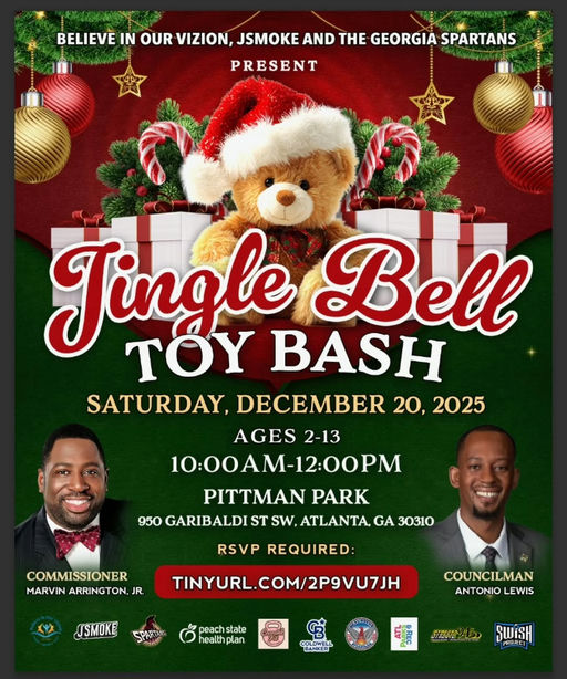 Get ready for a festive celebration at Pittman Park! The Jingle Bell Toy Bash will bring joy to kids ages 2-13 with toys and holiday activities on December 20, 2025. This is a community event that promises smiles and cheer, so don’t miss out on the fun! Media Credit: Marvin Arrington Jr