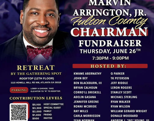 Join us tomorrow on the rooftop for a fundraising event to elect Marvin Arrington Jr. as the next chairman of Fulton County. It's time to PASS the BATON to the next generation of leaders committed to moving Fulton County forward for the next 20 years. Together, we can create a brighter future filled with opportunities and progress. Let’s embrace growth and leadership for our community. Together, we’ll make a lasting impact for generations to come! Media Credit: Marvin Arrington Jr