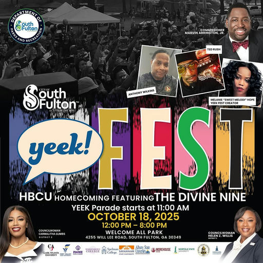 It’s going down October 18, 2025 Yeek fest dedicated to the HBCUs and The Divine Nine! Hosted by yours truly Yeek!Atl in partnership with @helenforcommissioner5 @cosfga @marvinarringtonjr @iamcarmalithagumbs . Special performances, special guests, and much much more.!!! 🔥🎶 The culture moves with the beat of Yeek! Join us as dance, history, and unity collide at YEEK FEST 2025—where Georgia/ATL’s legendary Yeek dance meets the powerful legacy of the Divine Nine. 💃🏾🕺🏾✨ 📍 Welcome All Park – South Fulton, GA 📅 October 18, 2025 | 12 PM – 8 PM 🎓 Featuring HBCU Homecoming vibes + The Divine Nine, and YeekFest parade at 11 AM This isn’t just an event—it’s a celebration of rhythm, heritage, and Black excellence. 🙌🏾 #YeekFest #DivineNine #HBCUHomecoming #SouthFulton #yeek #yeekatl #HelenzWillis #melodicmovements Save the date Everyone! Rep your HBCU !!!! We are featuring the Divine Nine so if you are interested in your chapter stepping or strolling please inbox us!!!! Media Credit: Yeek! ATL