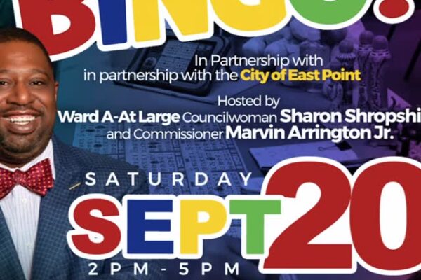 BINGO is back in East Point! Join the Georgia Spartans and local officials for a FREE Interactive Community Bingo event on September 20, from 2 PM to 5 PM at Jefferson Park Recreation Center. Media Credit: Jerell Shearin