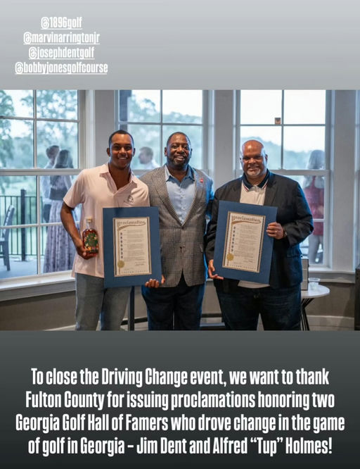 Community impact shines bright as giants are honored in Atlanta's golf scene. A heartfelt thank you to @gsga and @bobbyjonesgolfcourse for this special recognition. Media Credit: Marvin Arrington Jr