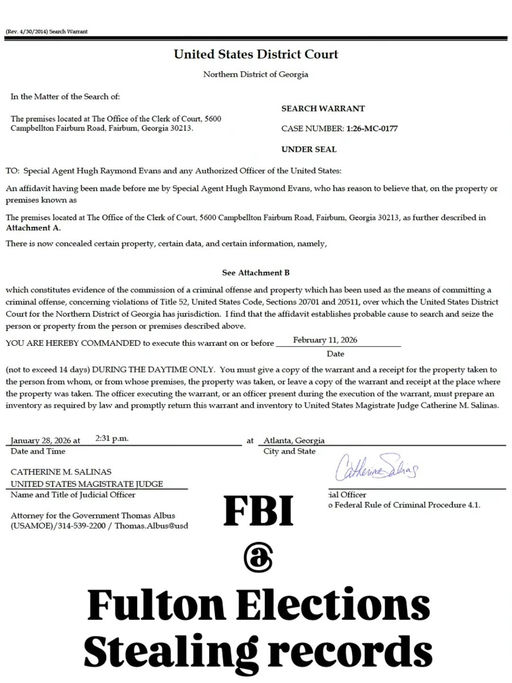 BREAKING NEWS: The FBI has entered the Fulton County Elections hub, taking records from the sealed 2020 elections despite a judge's order. Allegations of criminal activity are being raised, yet details remain hidden due to the sealed case. Stay informed on this developing story and what it means for transparency in elections. Media Credit: Marvin Arrington Jr