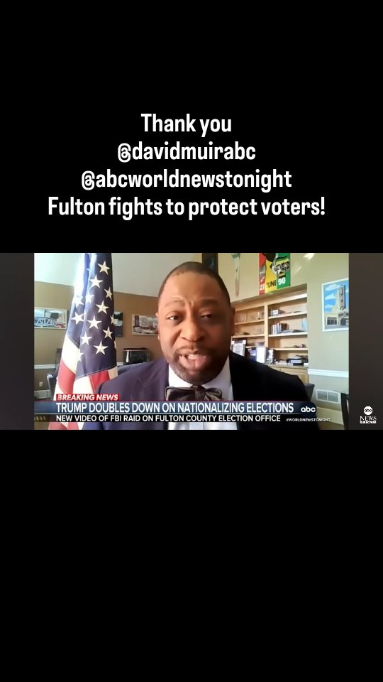 Fulton County is making waves as it stands firm against unlawful search warrants aimed at tampering with vital election information. An interview with David Muir has put a national spotlight on the county's commitment to safeguarding voters' records and the integrity of democracy. This vigilant stance defends the sacred bond between citizens and their rights, ensuring transparency and accountability in every election. Media Credit: Marvin Arrington Jr